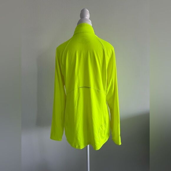 LLBean neon long sleeve running 1/4 zip pullover - Picture 2 of 2